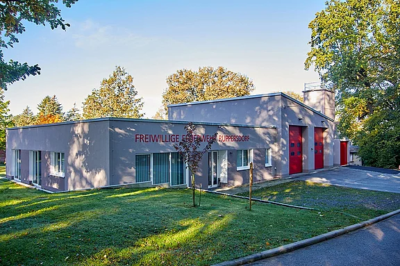 Erweiterter Rohbau des Feuerwehrgerätehauses der Feuerwehr Ruppersdorf